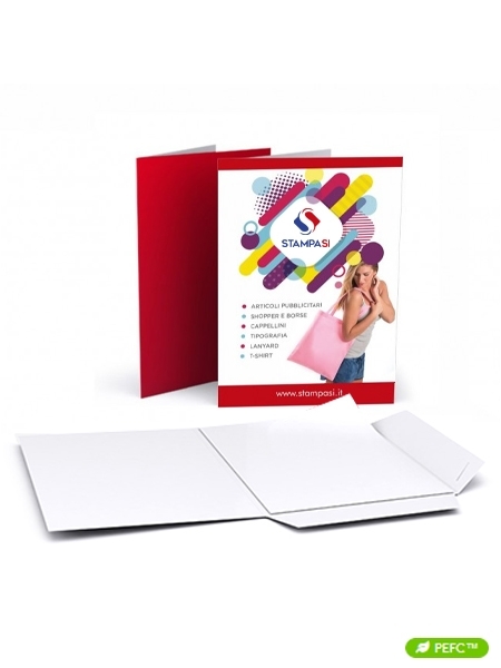 Cartelline A4 con lembi plastificazione opaca