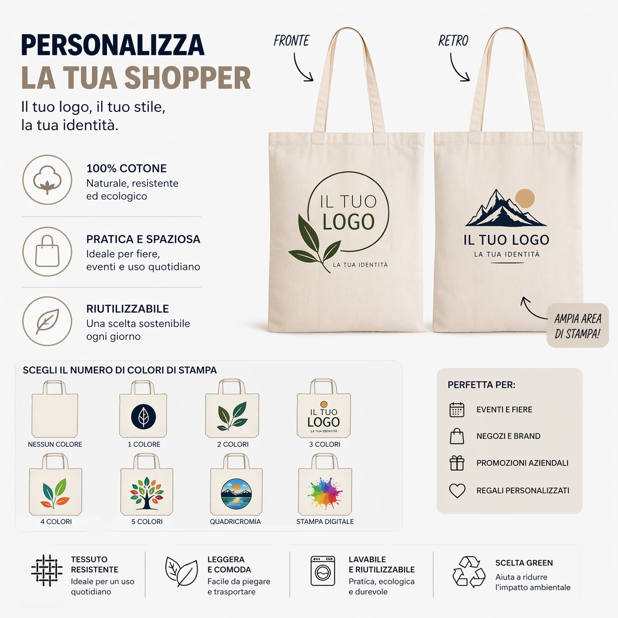 Shopper customizzabili con logo StampaSi