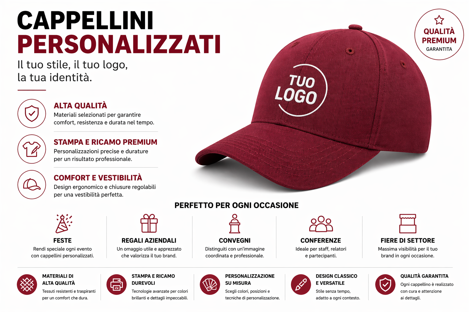 Cappellini personalizzati con logo StampaSi