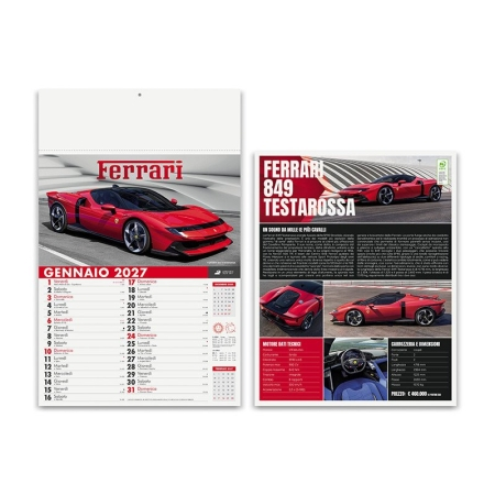 Calendari olandesi illustrati personalizzati auto sportive 30x47 cm - StampaSi