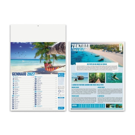 Calendari olandesi illustrati personalizzati mete da sogno 30x47 cm - StampaSi
