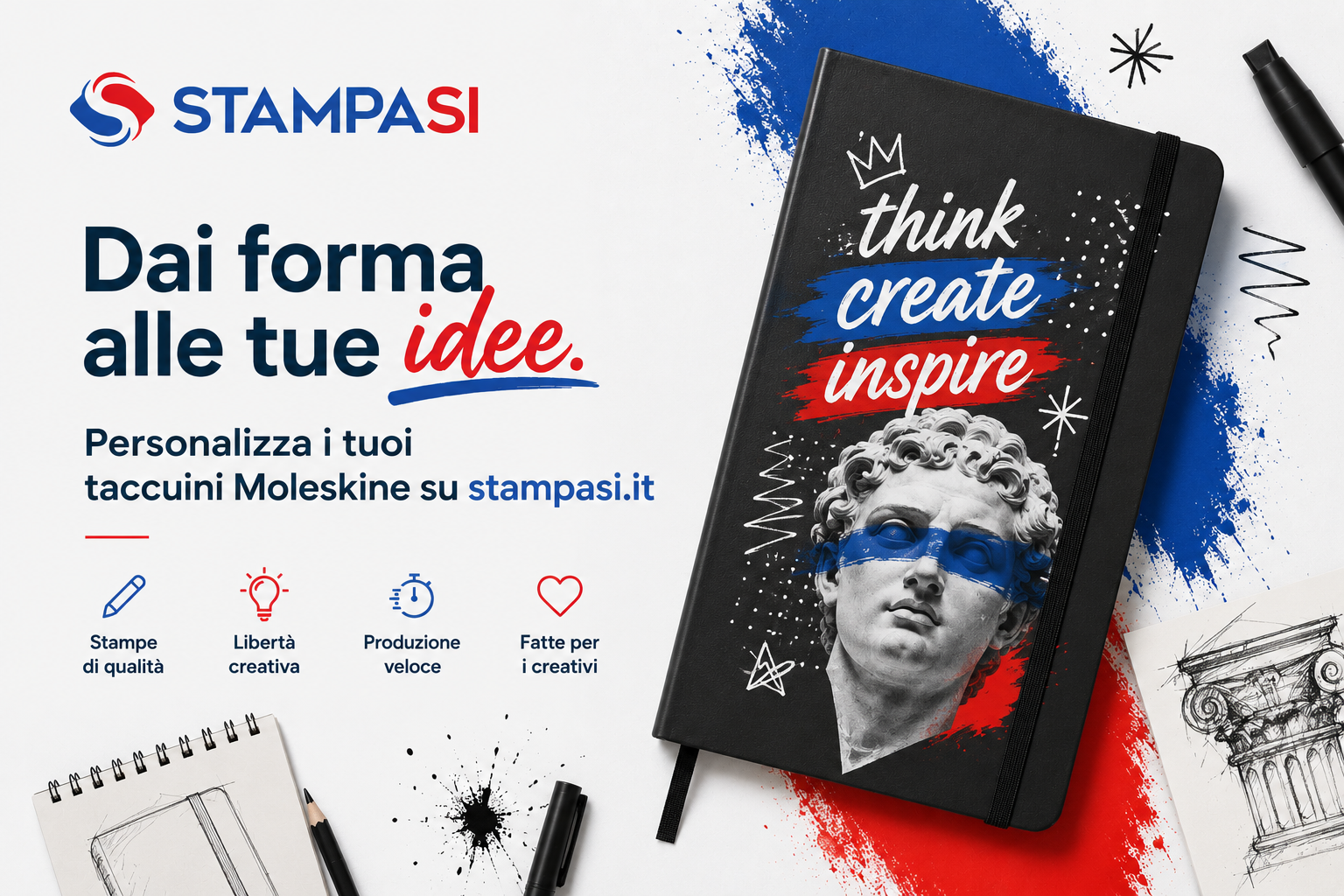 Taccuini Moleskine personalizzati per sketch artistici - StampaSi