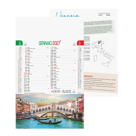 Calendario Città d'Italia trimestrale illustrato personalizzabile - StampaSi