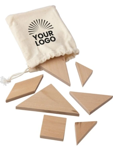 Puzzle Tangram Ulrike in legno naturale personalizzabile - StampaSi