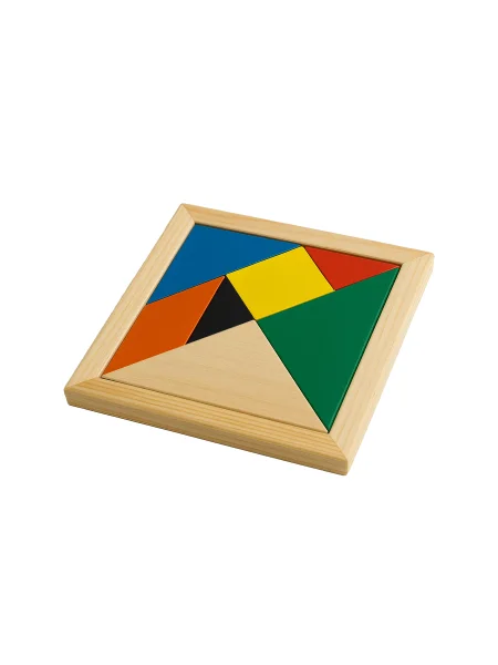 Gioco Tangram in legno colorato personalizzabile 7 pezzi - StampaSi