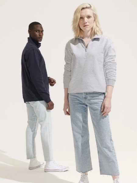 Felpa collo alto mezza zip unisex Sol's Conrad - StampaSi