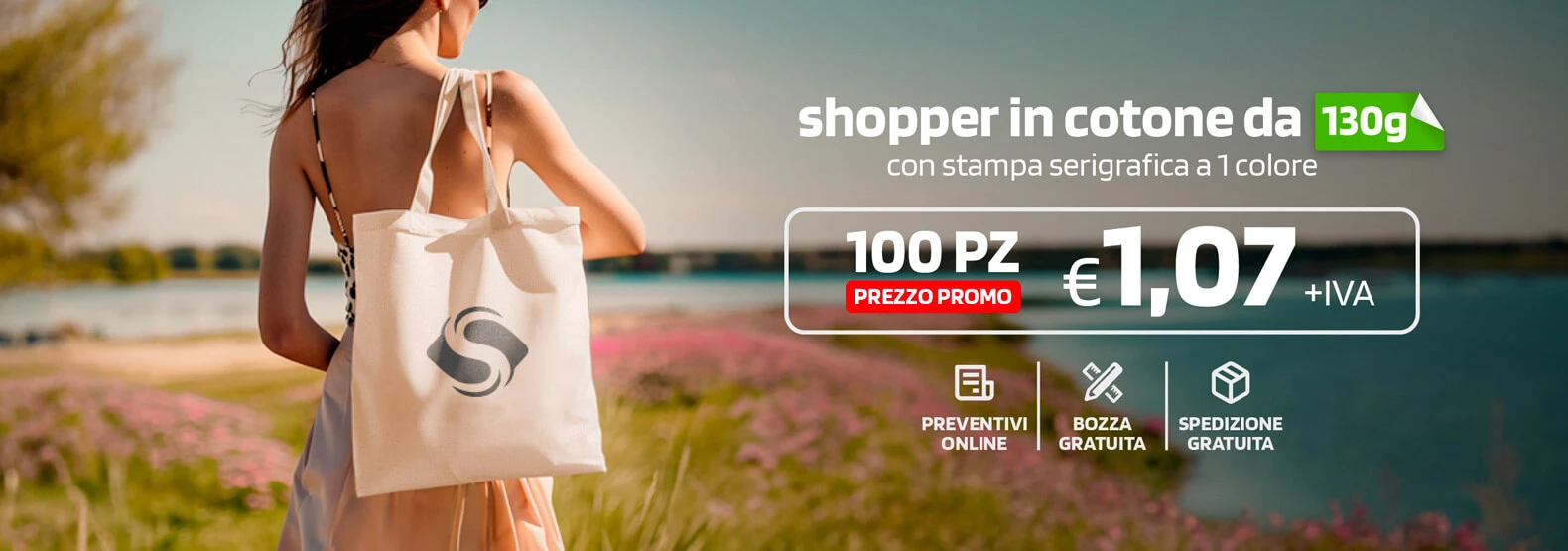 Shopper in cotone personalizzate da € 1,07