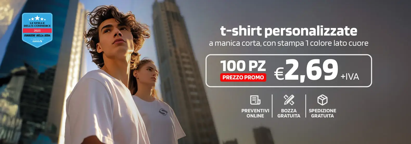 Magliette personalizzate a partire da € 2,74