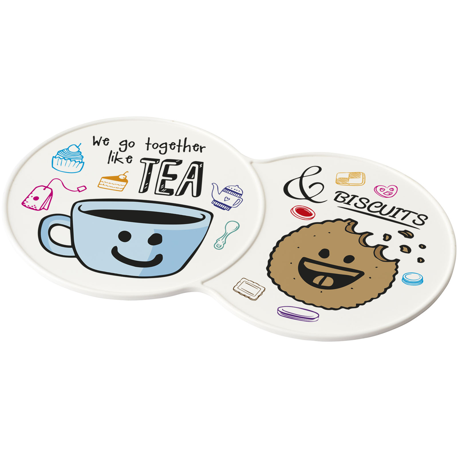 Sottobicchiere Love Hearts Happy Moo Day - Ceramica Con Base Sughero, 10 Cm, Maxwell & Williams