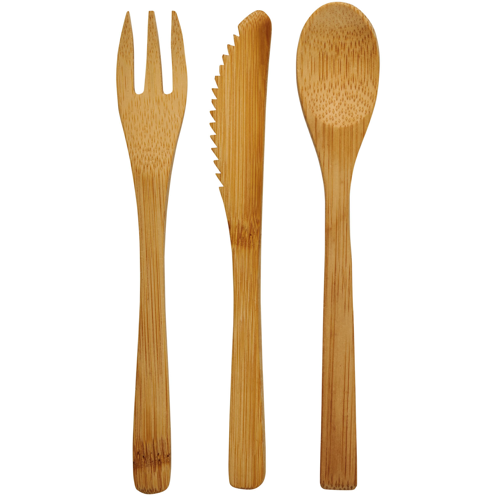 Posate Usa E Getta In Bambù 100% Naturale | Set 24 Pezzi: 8 Forchette, 8 Coltelli, 8 Cucchiai, 17 Cm