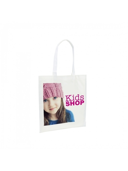 PATIKIL Tela Tote Borsa, Mini Tela Borsa con Maniglia Piccola Riutilizzabile Borsa a mano Shopping Borse per Donne Amici Compleanno Regalo, Bianco