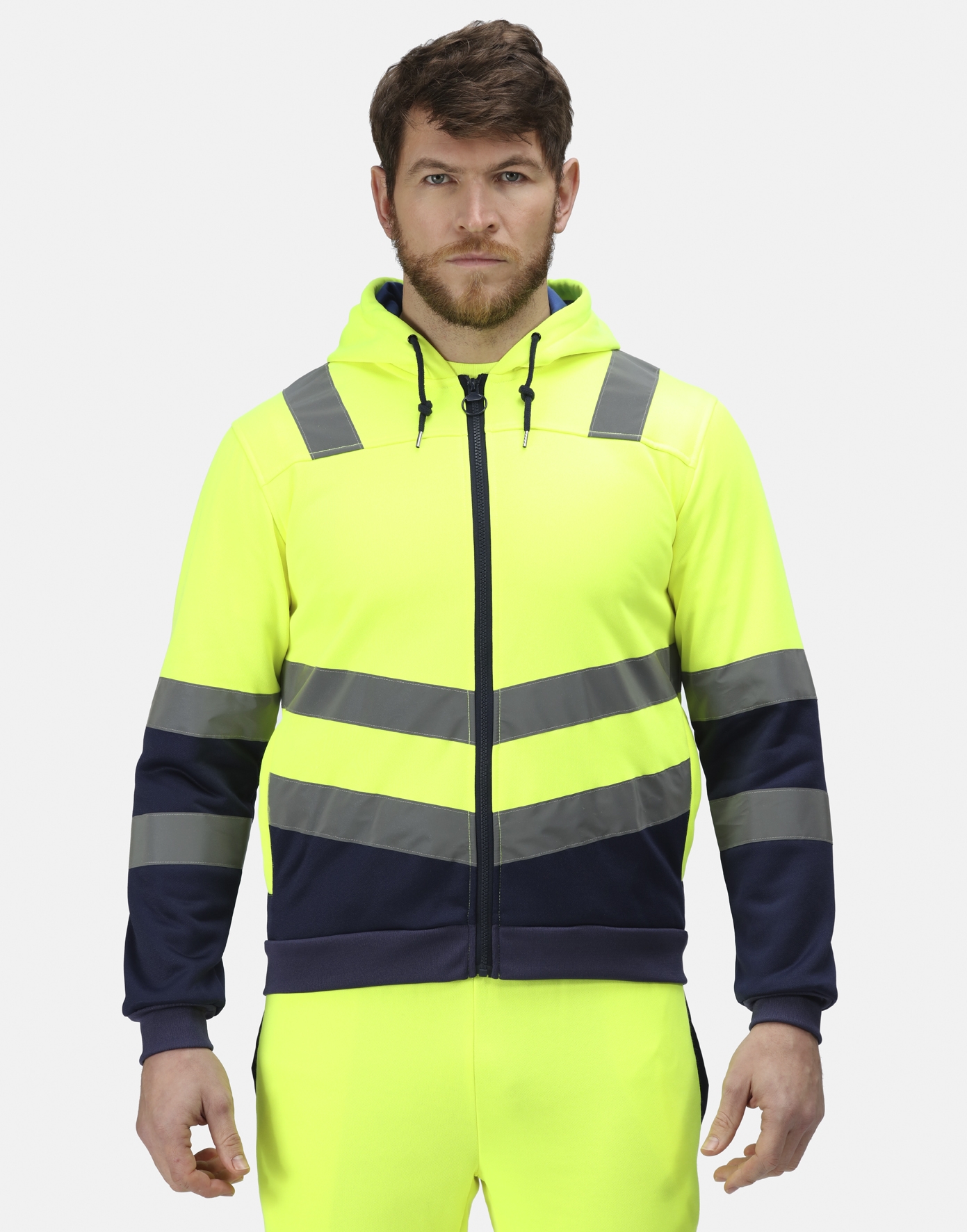 Felpa con zip intera e cappuccio Pro Hi Vis