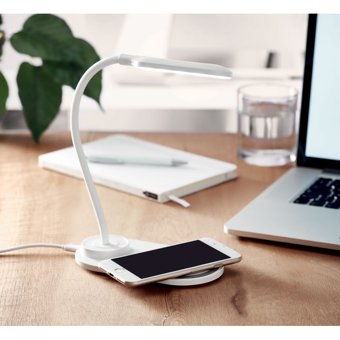 Platinet PDLQ60 Lampada Da Tavolo LED 12W Con Luce Notturna E Caricatore USB | Luce Regolabile, Bianco 37.5 Cm