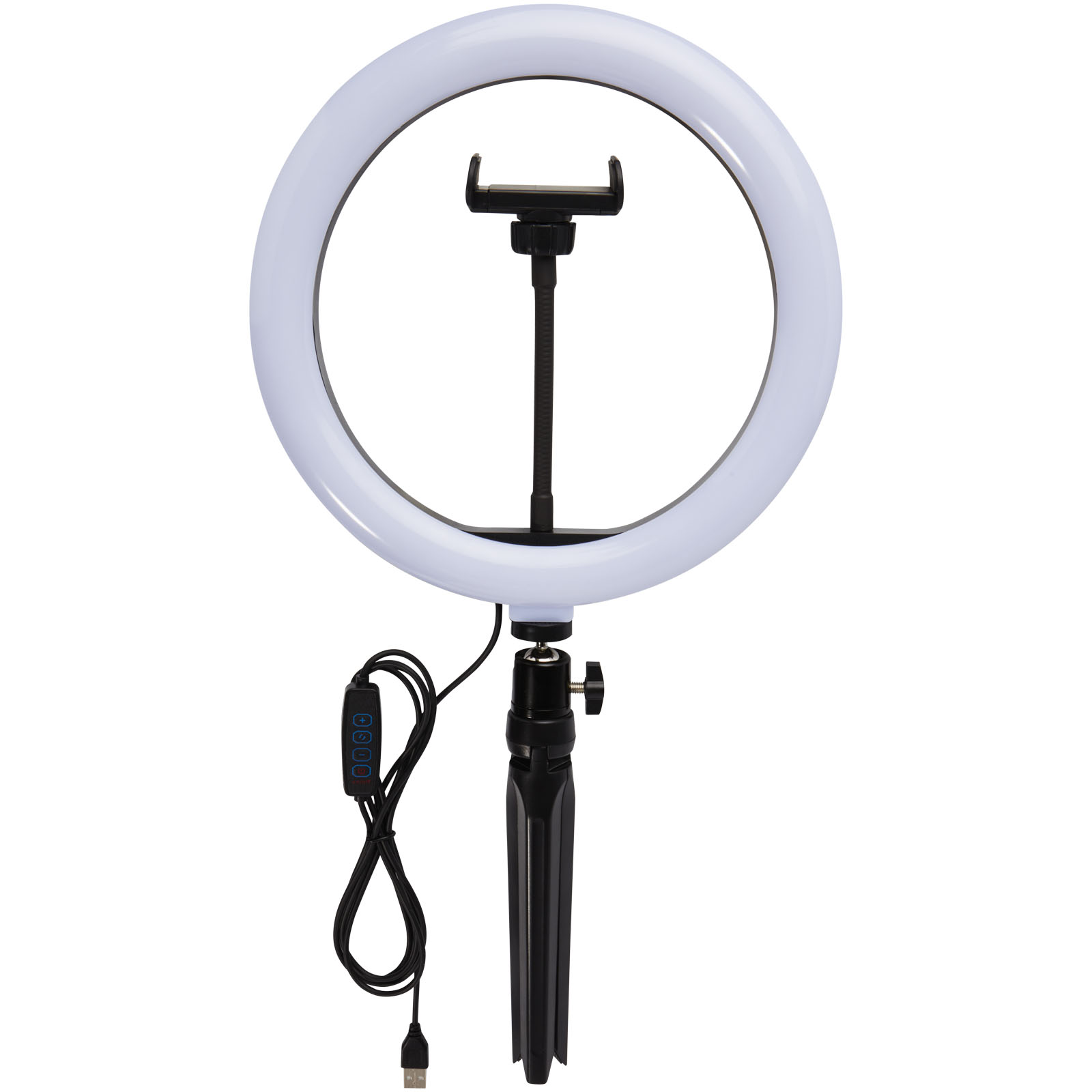 Anello luminoso con supporto per telefono e treppiede Studio