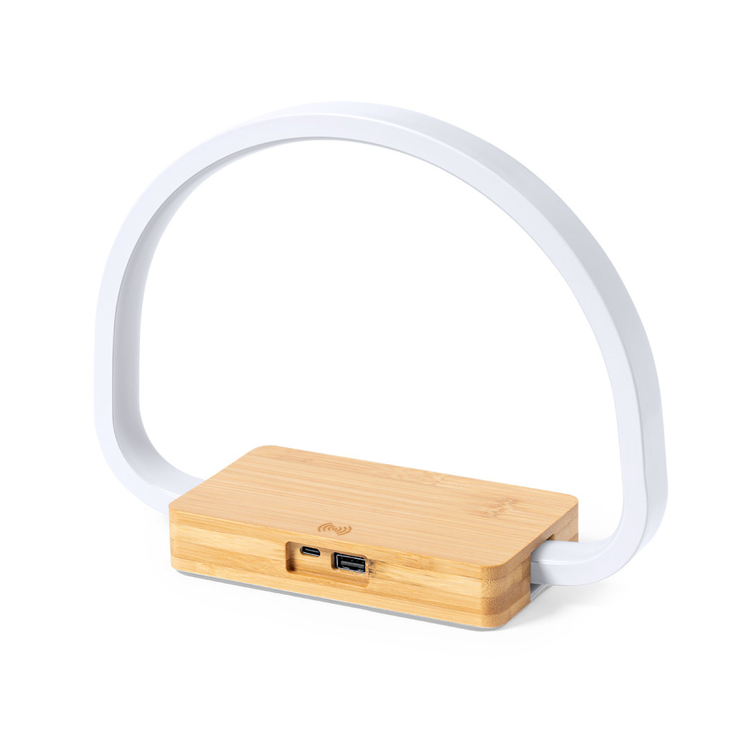 Lampada Da Comodino Con Caricatore Wireless 10W – Svegliata Luce Dimmerabile, 3 Livelli, Snooze, Orologio, Ricarica Qi Per Smartphone