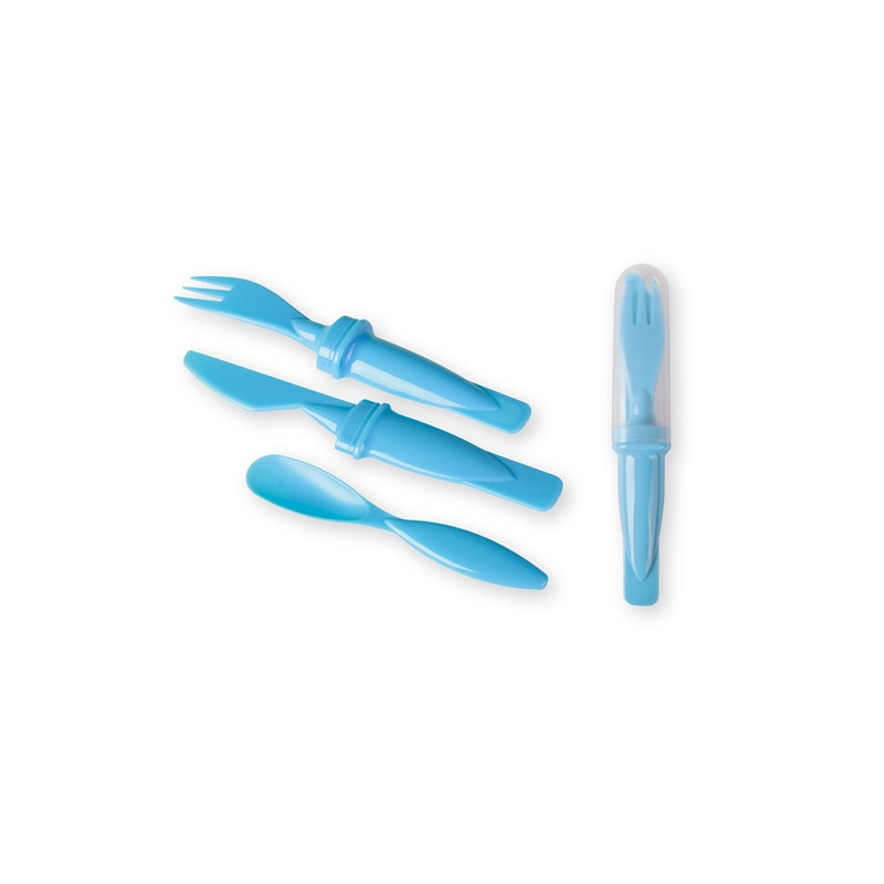 Couverts Pliables Akinod Dowtown Bleu - Couteau, Cuillère, Fourchette De Camping