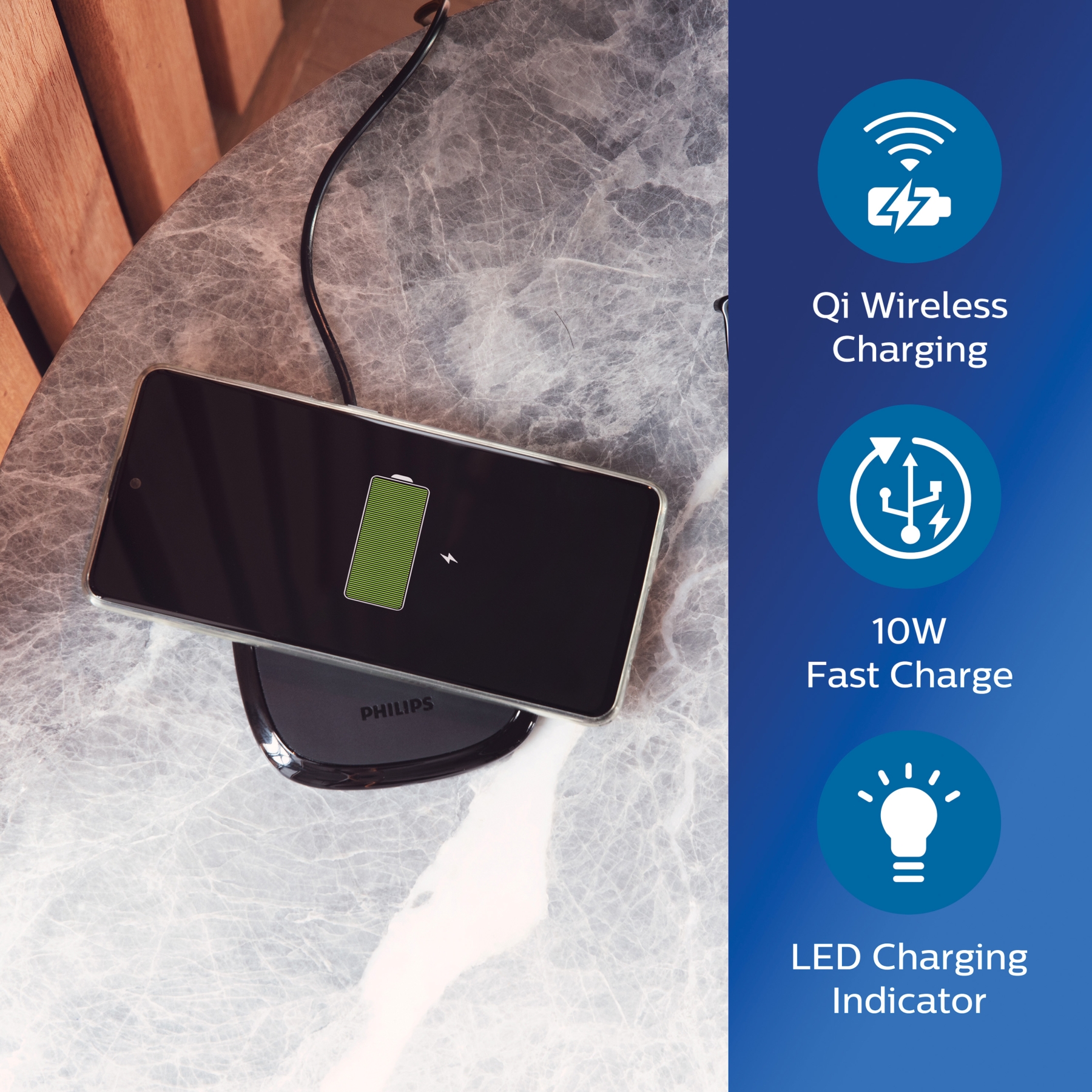 Caricatore Wireless Green Cell AirJuice QIGC01 - 15W, Ricarica A Induzione 2000 MA, Standard Qi, Design Nero Antiscivolo