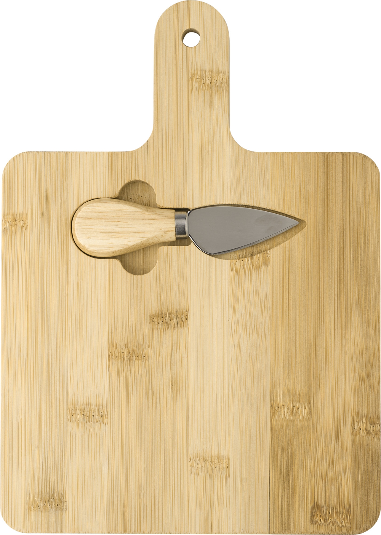 TAGLIERE IN BAMBOO E COLTELLO FORMAGGIO - Doni Bomboniere