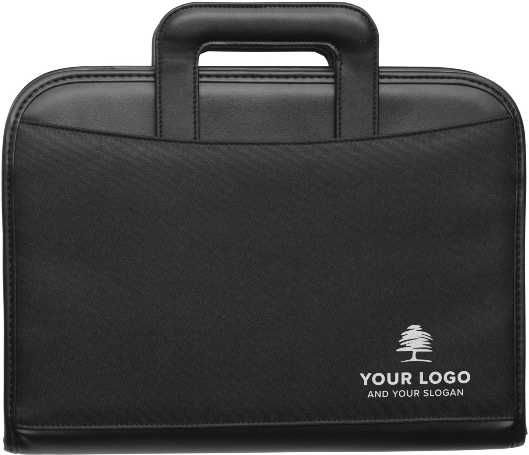 Portablocco In Pelle A4 Con Cerniera - Nero, Per Ufficio E Conferenze