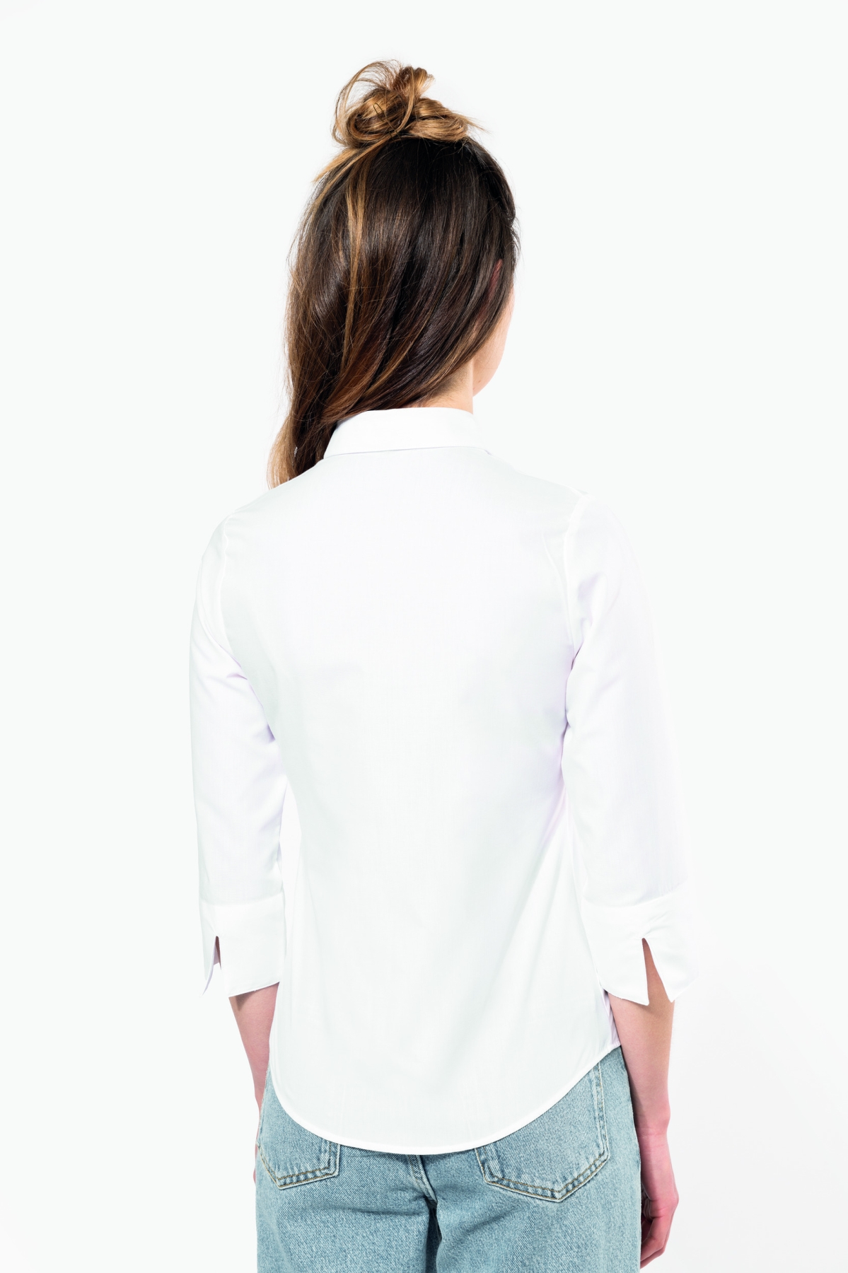 SPRING SEAON Camicetta da donna con bottoni, a maniche lunghe, in raso, con colletto a V, elegante, casual, per uscire e lavorare in ufficio, Albicocca, S