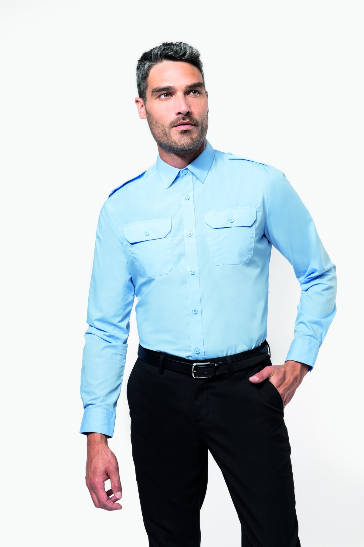 Camicia Pilota - Bianco Mezza Manica 65% Poliestere 35% Cotone - Foto 8