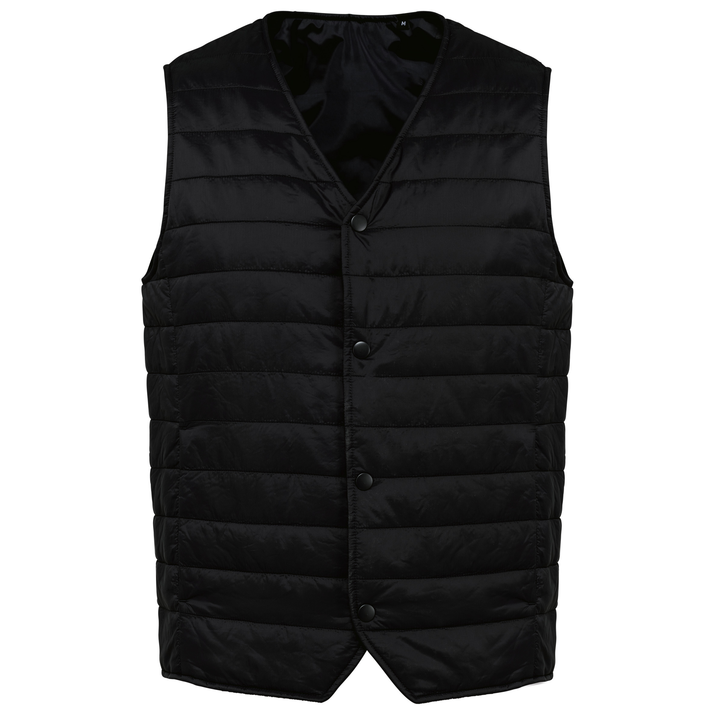 Gilet trapuntato lungo con spacchi laterali, in poliestere riciclato - Nero Gilet trapuntato lungo con spacchi laterali, in poliestere riciclato - Nero