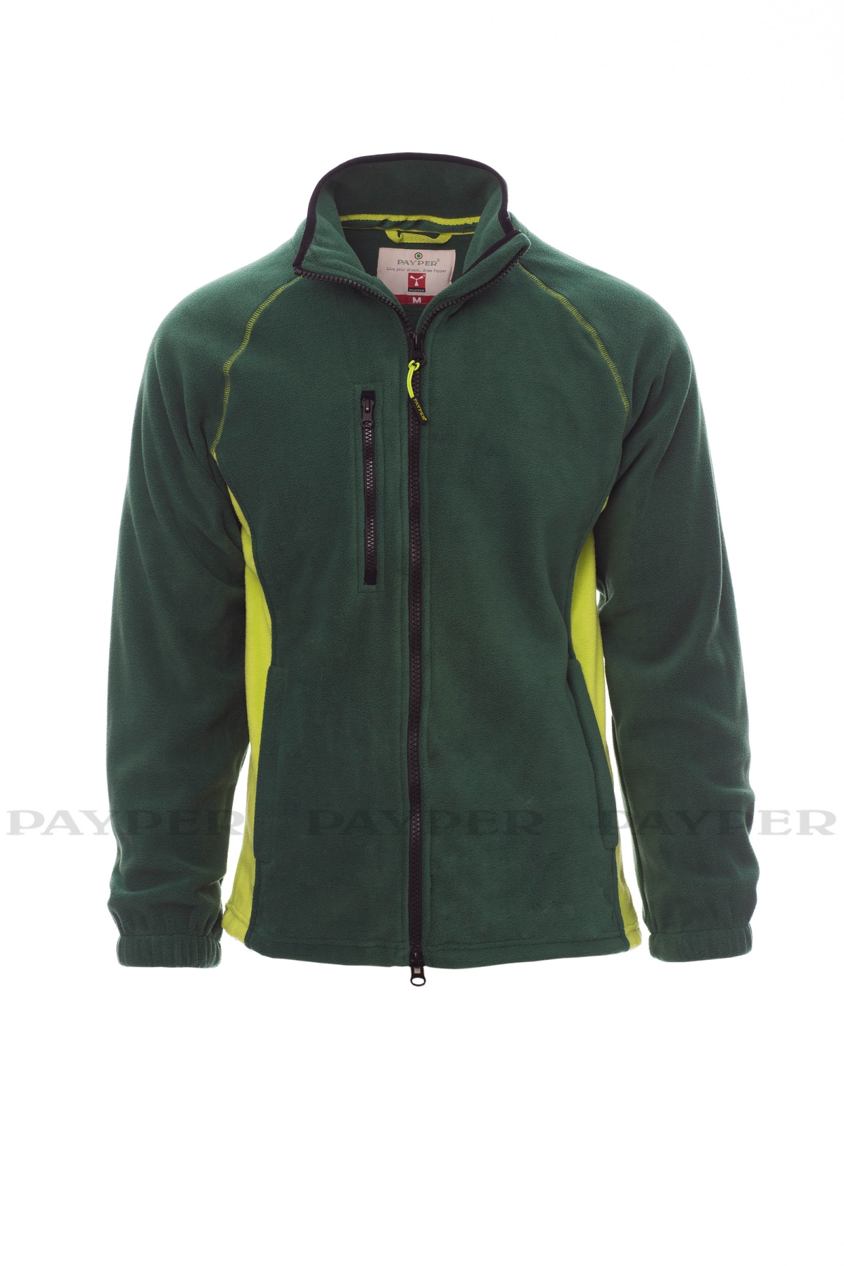 PAYPER Nepal Felpa Pile Uomo Donna 100% Poliestere Chiusura Zip Elastici stringi Polso Tasche Laterali Arancione (XL