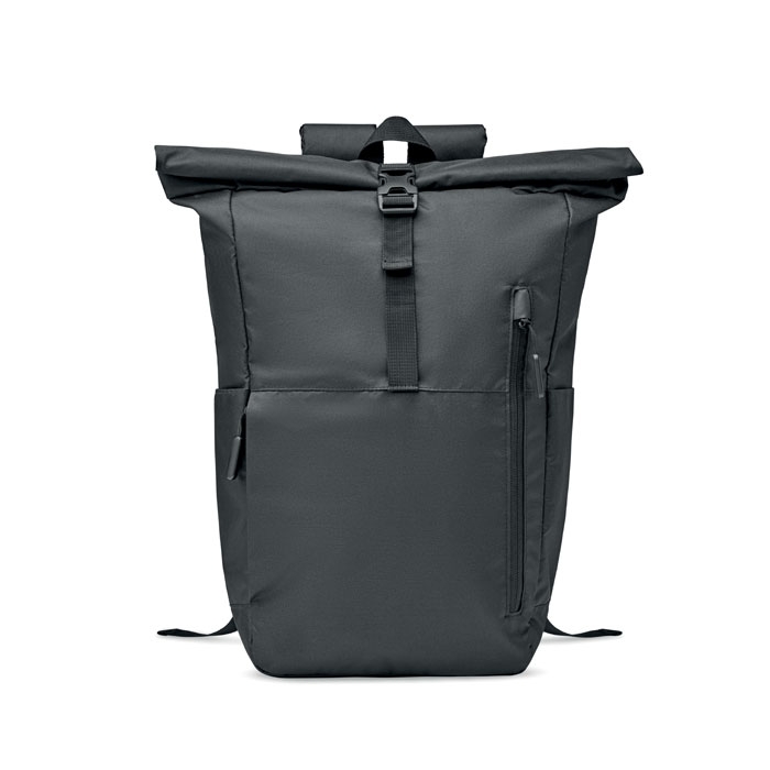 LUUK LIFESTYLE Zaino Roll Top Vintage: Impermeabile, 18L, Con Scomparto Per Laptop, Nero