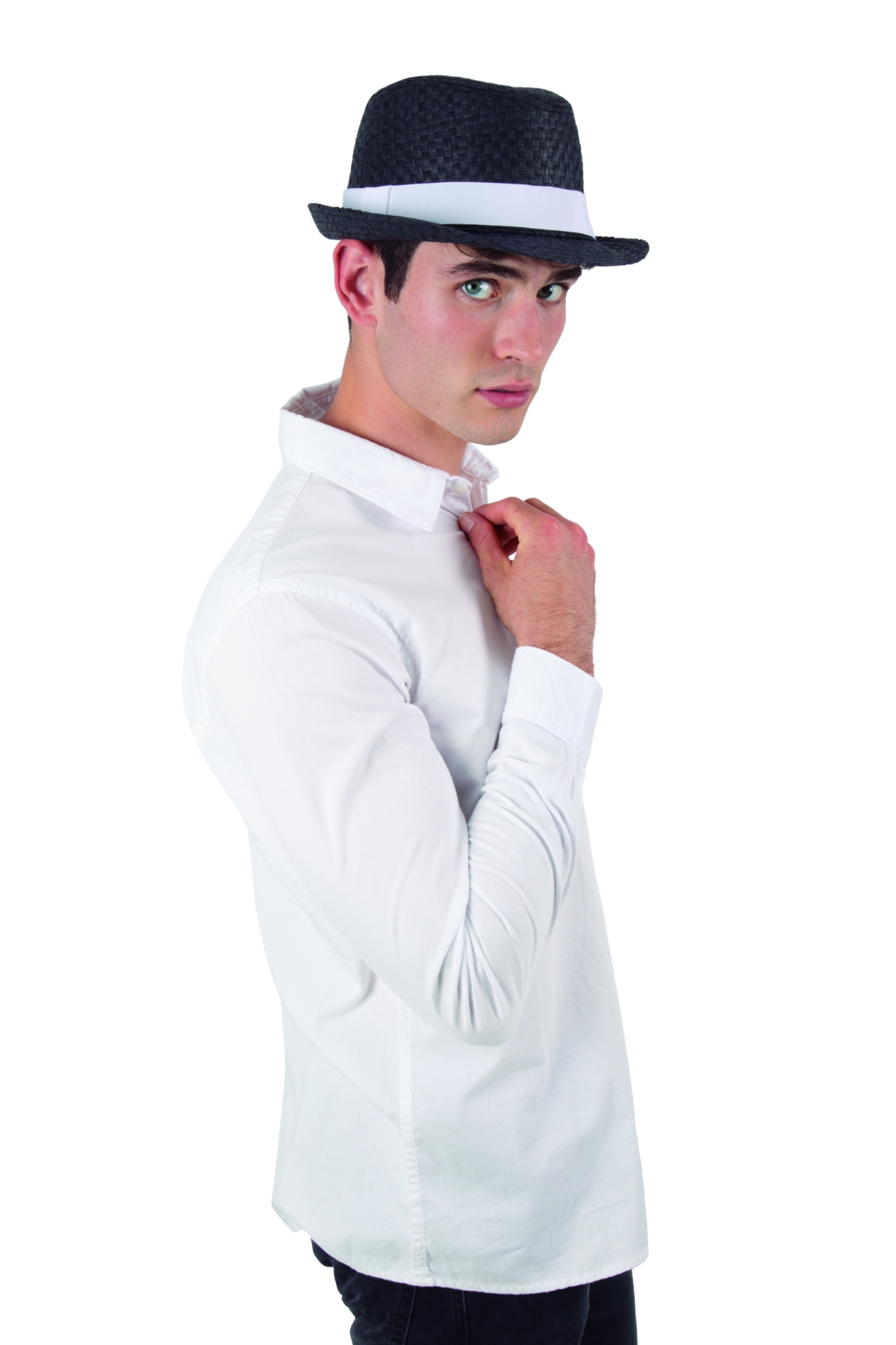 Cappelli Fedora Jazz in feltro di lana tinta una a cupola semplice estiva con catena di perle uomo donna berretto Trilby Panama a tesa larga autunno inverno  200000297