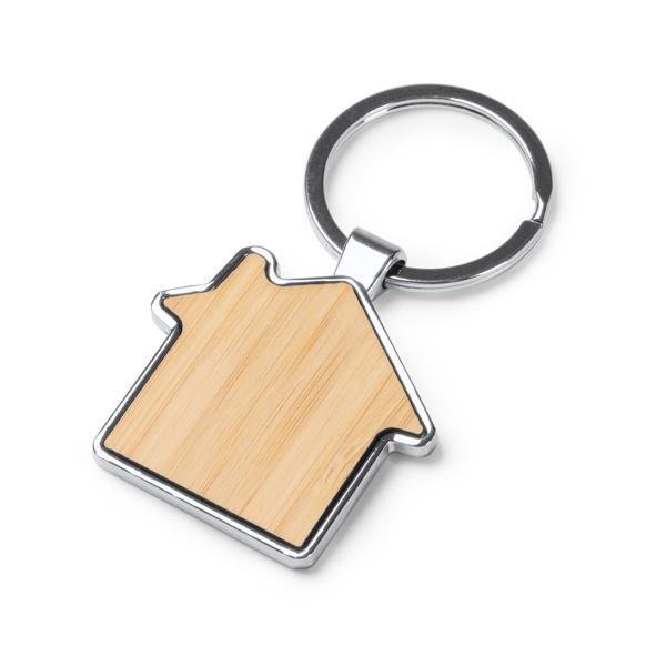 Portachiavi personalizzato in legno rotondo