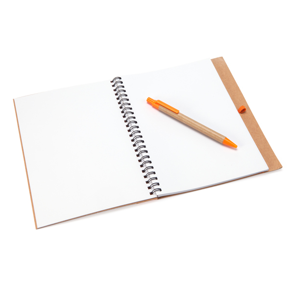 Taccuino Aperto Con Le Pagine in Bianco Fotografia Stock - Immagine di