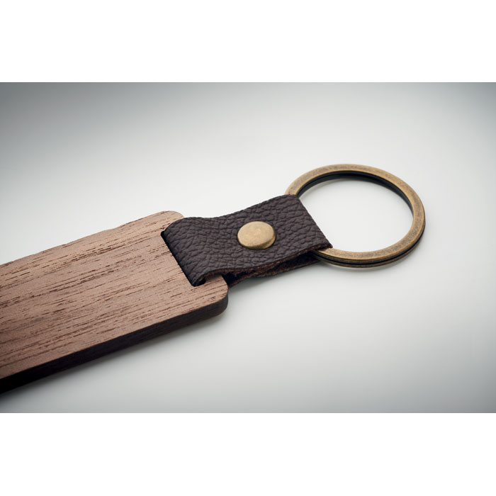 Portachiavi Legno Di Noce Vintage - Porta Chiavi Vera Pelle Con