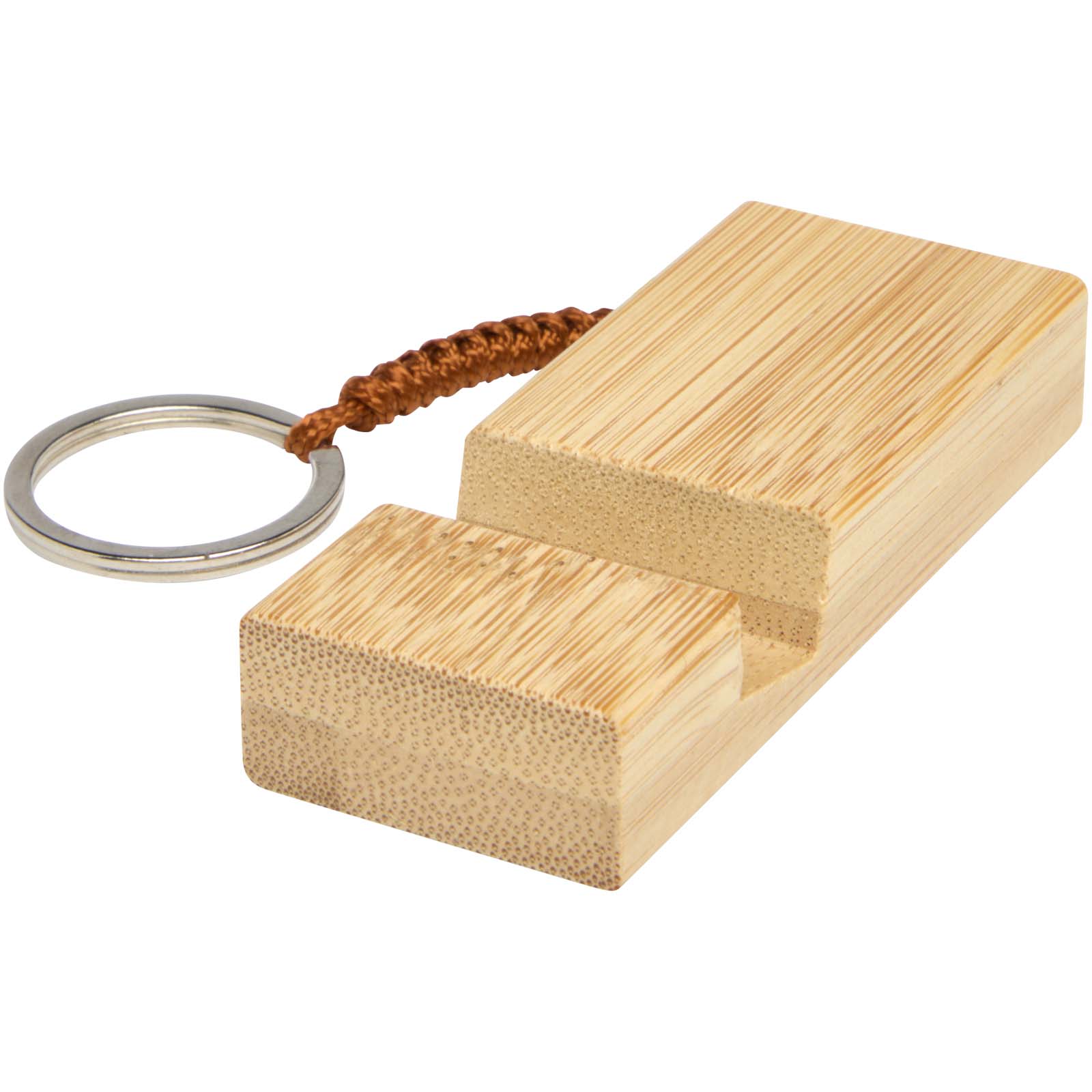 2 Pezzi Supporto Telefono In Legno Di Bambù – Portachiavi E Stand Da Tavolo, Universale Per Smartphone