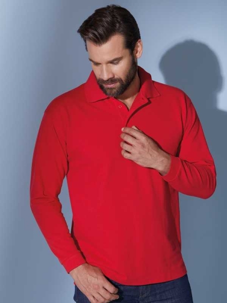 Polo da uomo personalizzata James & Nicholson Piqué Long-Sleeved