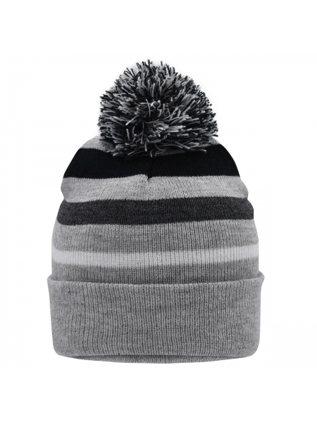 Berretto Striped Winter Beanie With Pompon Myrtle Beach