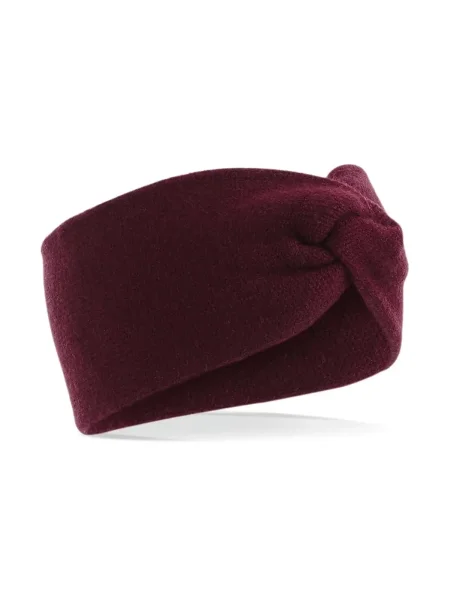 fascia-per-capelli-personalizzata-beechfield-twist-knit-headband-burgundy-4.webp