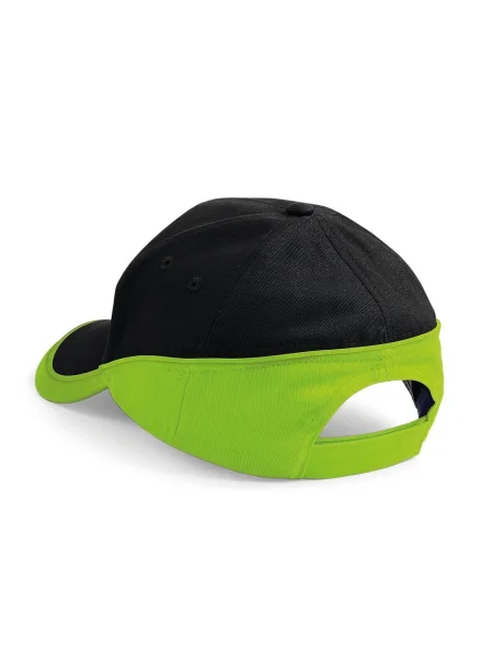 cappellino-baseball-5-pannelli-personalizzato-beechfield-teamwear-competition-black-lime-green-73.webp