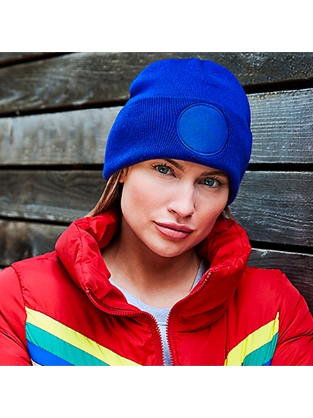 Cappello invernale personalizzato Beechfield Circular Patch Beanie