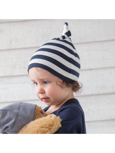 Cappellino neonato Stripy One Knot Hat BabyBugz
