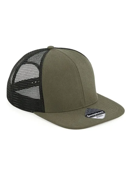 Cappellino modello rap e snapback personalizzato Beechfield Original Flat Peak 6 Panels Trucker