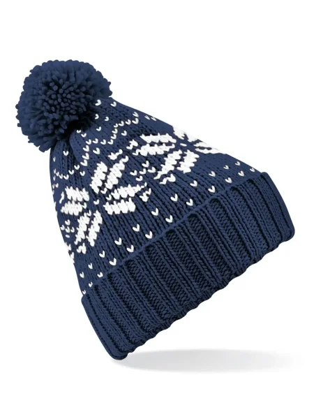 Cappello con pon pon personalizzabile Beechfield Fair Isle Snowstar