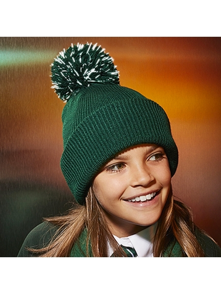 Cappello invernale bambino personalizzato Beechfield Junior Reflective Bobble Beanie