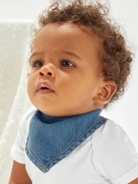 Bandana neonato personalizzata BabyBugz Baby Rocks Denim Bandana Bip
