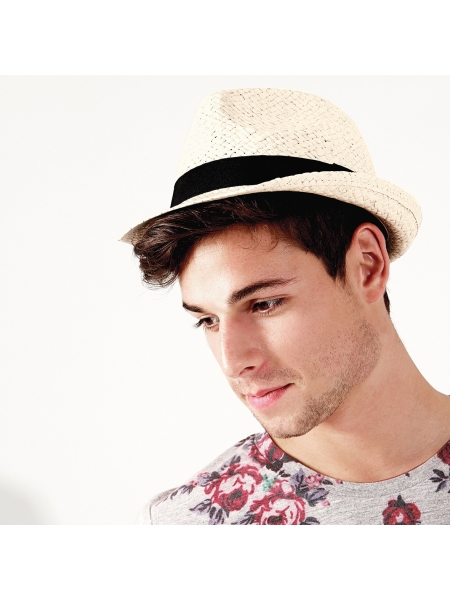 Cappello di paglia personalizzato Beechfield Festival Trilby