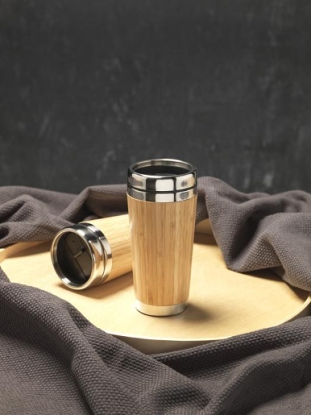 Bicchiere termico in bamboo personalizzato Bambus 450 ml