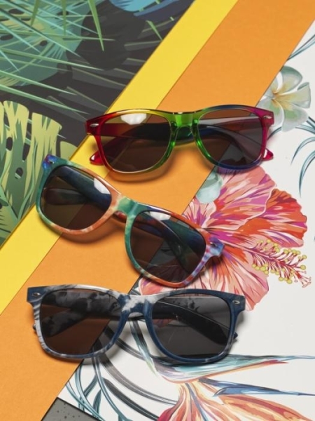 Occhiali da sole con logo retro arcobaleno StampaSi