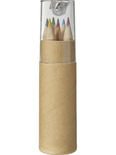 Matitone in legno con 6 pastelli colorati personalizzati Mini Pencil