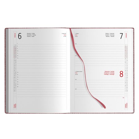 Agende giornaliere cm 15 x 21 con tasche anteriori e chiusura con magnete - sabato e domenica abbinati