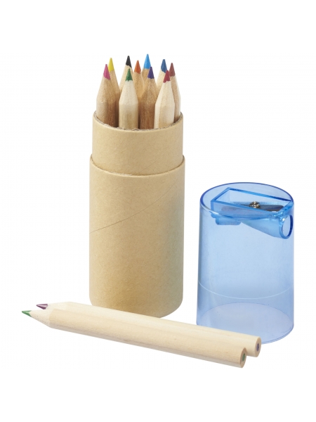 Set di 12 matite colorate con temperamatite Hef