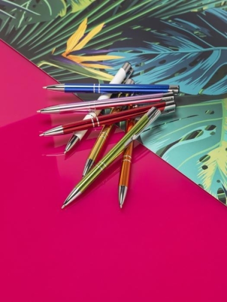 Penna a scatto in alluminio anodizzato personalizzato Moneta